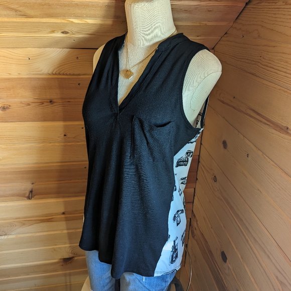 Anthropologie Porridge Black/White Telephone Print Tank - Picture 2 of 14